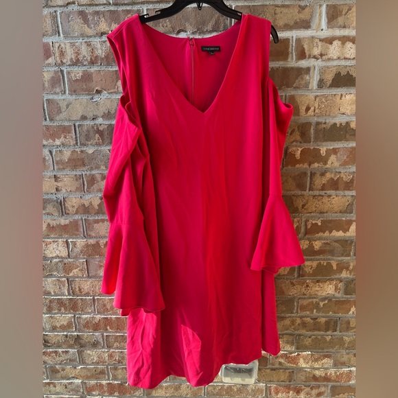 LANE BRYANT COLD SHOULDER PINK DRESS SIZE 22 - Picture 5 of 9